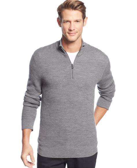 michael kors mock quarter zip sweater|Michael Kors Men's Quarter Zip Merino Sweater.